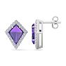 Amethyst Earrings: 2 1/5 Carat Amethyst and Diamond Earrings Image-1