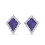 Amethyst Earrings: 2 1/5 Carat Amethyst and Diamond Earrings Image-2