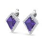 Amethyst Earrings: 2 1/5 Carat Amethyst and Diamond Earrings Image-3