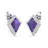 Amethyst Earrings: 2 1/5 Carat Amethyst and Diamond Earrings Image-4