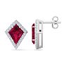 Ruby Earrings: 2 1/5 Carat Ruby and Diamond Earrings Image-1