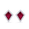 Ruby Earrings: 2 1/5 Carat Ruby and Diamond Earrings Image-2