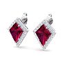 Ruby Earrings: 2 1/5 Carat Ruby and Diamond Earrings Image-3