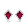 Ruby Earrings: 2 1/5 Carat Ruby and Diamond Earrings Image-2