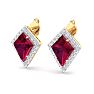 Ruby Earrings: 2 1/5 Carat Ruby and Diamond Earrings Image-3