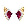 Ruby Earrings: 2 1/5 Carat Ruby and Diamond Earrings Image-4