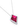 Ruby Necklace: 1 3/4 Carat Ruby and Diamond Necklace Image-4