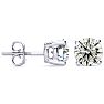 3 Carat Diamond Stud Earrings With Fiery Diamonds In Solid 14 Karat White Gold Image-1