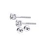 3 Carat Diamond Stud Earrings With Fiery Diamonds In Solid 14 Karat White Gold Image-3