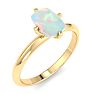 1 Carat Antique Cushion Shape Opal Ring In 14K Yellow Gold Image-2