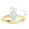 1 Carat Antique Cushion Shape Opal Ring In 14K Yellow Gold Image-5