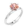 1 Carat Cushion Shape Morganite Ring In 14K White Gold Image-2