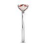 1 Carat Cushion Shape Morganite Ring In 14K White Gold Image-4