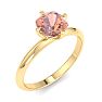 1 Carat Cushion Shape Morganite Ring In 14K Yellow Gold Image-2