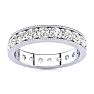 1 Carat Round Diamond Milgrain Eternity Ring In 14 Karat White Gold, Ring Size 4 Image-1