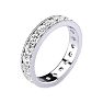 1 Carat Round Diamond Milgrain Eternity Ring In 14 Karat White Gold, Ring Size 4 Image-2