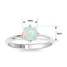 1 Carat Cushion Shape Opal Ring In 14K White Gold Image-5