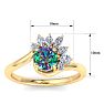 1-1/4 Carat Round Shape Mystic Topaz Ring With Marquise Crown In 14 Karat Yellow Gold Image-5