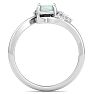 1-1/4 Carat Opal Ring with Marquise Diamond Crown Halo In 14K White Gold Image-3