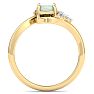 1-1/4 Carat Opal Ring with Marquise Diamond Crown Halo In 14K Yellow Gold Image-3