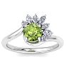 Peridot Ring: 1 1/4 Carat Peridot and Diamond Ring Image-1