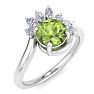 Peridot Ring: 1 1/4 Carat Peridot and Diamond Ring Image-2