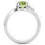 Peridot Ring: 1 1/4 Carat Peridot and Diamond Ring Image-3