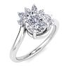 1 1/4 Carat Diamond Engagement Ring With Marquise Halo Crown In 14K White Gold Image-2