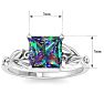 1-1/2 Carat Princess Shape Mystic Topaz Ring In 14 Karat White Gold Image-5