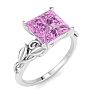 Pink Topaz Ring: 1 1/2 Carat Pink Topaz Ring Image-2