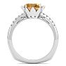 Citrine Ring: 1 1/2 Carat Cushion Cut Citrine and Diamond Ring Image-3