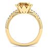 Citrine Ring: 1 1/2 Carat Cushion Cut Citrine and Diamond Ring Image-3