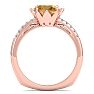 Citrine Ring: 1 1/2 Carat Cushion Cut Citrine and Diamond Ring Image-3
