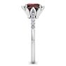 Garnet Ring: 1 1/2 Carat Cushion Cut Garnet and Diamond Ring Image-4
