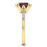 Garnet Ring: 1 1/2 Carat Cushion Cut Garnet and Diamond Ring Image-4