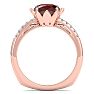 Garnet Ring: 1 1/2 Carat Cushion Cut Garnet and Diamond Ring Image-3