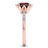 Garnet Ring: 1 1/2 Carat Cushion Cut Garnet and Diamond Ring Image-4