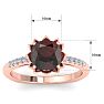 Garnet Ring: 1 1/2 Carat Cushion Cut Garnet and Diamond Ring Image-5
