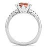 1-1/2 Carat Cushion Cut Morganite and Diamond Ring In 14K White Gold Image-3