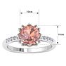 1-1/2 Carat Cushion Cut Morganite and Diamond Ring In 14K White Gold Image-5