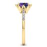 1-1/2 Carat Cushion Shape Mystic Topaz Ring and Diamonds In 14 Karat Yellow Gold Image-4