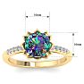 1-1/2 Carat Cushion Shape Mystic Topaz Ring and Diamonds In 14 Karat Yellow Gold Image-5