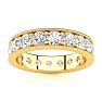 1 3/4 Carat Round Diamond Milgrain Eternity Ring In 14 Karat Yellow Gold, Ring Size 4 Image-1
