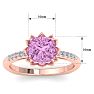 Pink Topaz Ring: 1 1/2 Carat Cushion Cut Pink Topaz and Diamond Ring Image-5