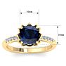 Sapphire Ring: 1 1/2 Carat Cushion Cut Sapphire and Diamond Ring Image-5