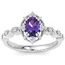 Amethyst Ring: 1 Carat Amethyst and Diamond Ring Image-1
