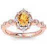 Citrine Ring: 1 Carat Citrine and Diamond Ring Image-1