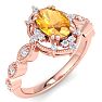 Citrine Ring: 1 Carat Citrine and Diamond Ring Image-2