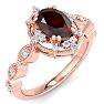 Garnet Ring: 2 Carat Garnet and Diamond Ring Image-2
