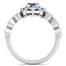 1 Carat Round Shape Mystic Topaz Ring With Diamond Halo In 14 Karat White Gold Image-3